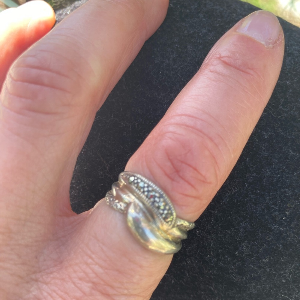 Sterling silver with marcasite ring. Updated details!